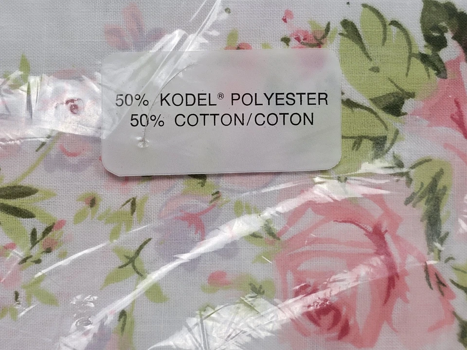 Conjunto de Lençóis Gêmeos Springmaid Vintage Wondercale Rosegay Sem Ferro Floral EUA 50/50 - Imagem 3 de 4