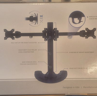 Mount-It Full Motion Triple Monitor Desk Stand with Base Adapter Model mi-789