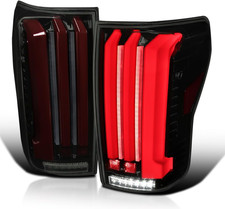 Glossy Black Smoke Full LED Sequential Tail Lights W/Red LED Light Bars and Star