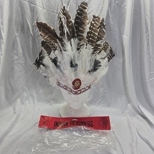 Vintage Indian Headdress Costume Children's Native American Turkey Feathers