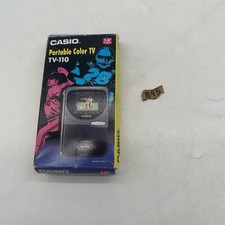 Vintage Casio TV-110 Portable Color LCD Pocket Television Boxed w/ Manual Works