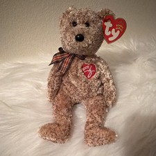 Ty Beanie Baby Bear Plush 2002 Heart Tag Plaid Bow Ages 3 3-4 4-7 8-11 Years