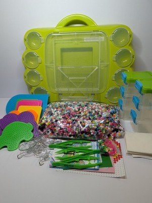 Perler Bead Lot with Storage Containers, 1.25 lbs Beads, Reusable Pegboards