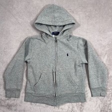 Polo Ralph Lauren Sweater Kids Size Small 8 Gray Full Zip Fleece Hoodie Casual