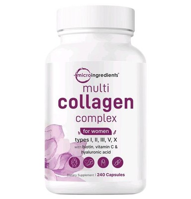 Micro Ingredients Multi Collagen Complex, 240 Capsules+-