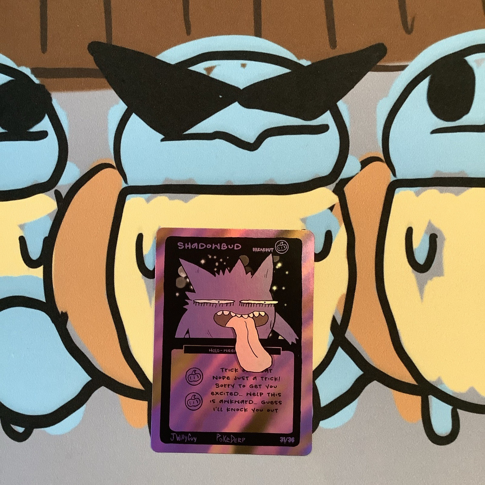 Halloween Breakout Shadowbud Holo Gengar 31/36 Custom Derpy Pokemon Card