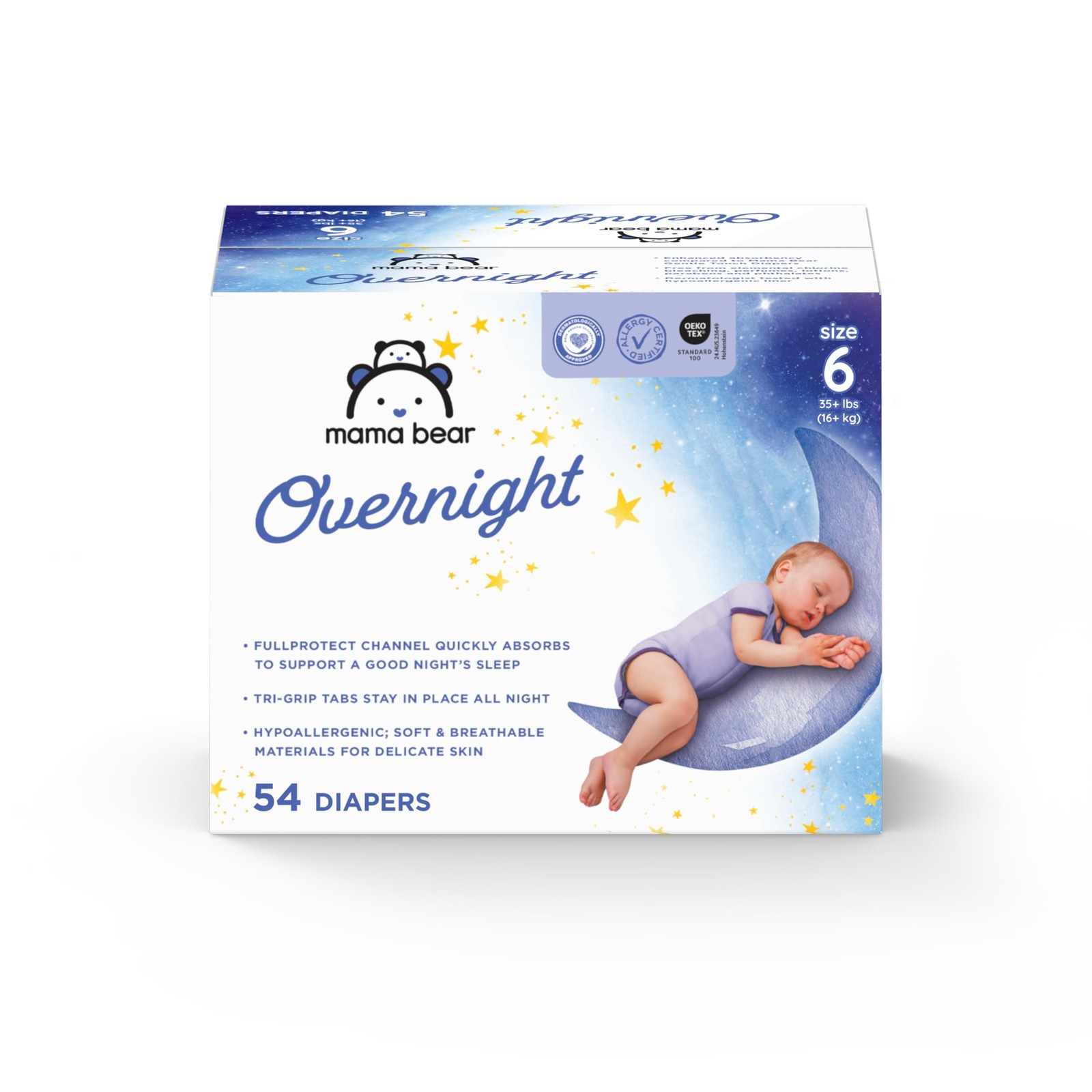 Amazon Brand - Overnight Baby Diapers with Leak Protection and Skin Protectio...