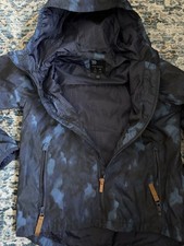 All in Motion Unisex Kids Anorak Jacket M Navy Camouflage Water Resistant Hooded