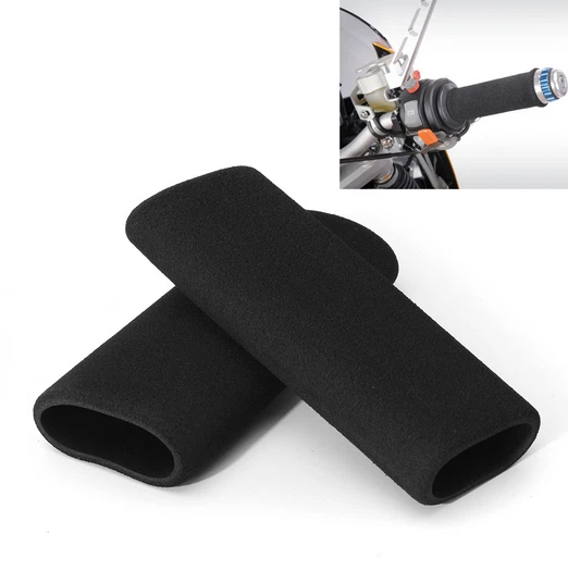 Motorcycle Foam Anti Vibration Comfort Handlebar Grip Covers Protector Black 2Pc - Image 4 of 4