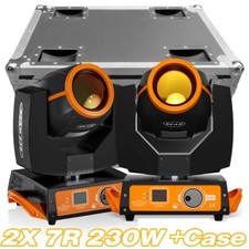 2PC 7R 230W Moving Head Light RGBW Stage Lighting LED DMX Beam Disco DJ w/Case