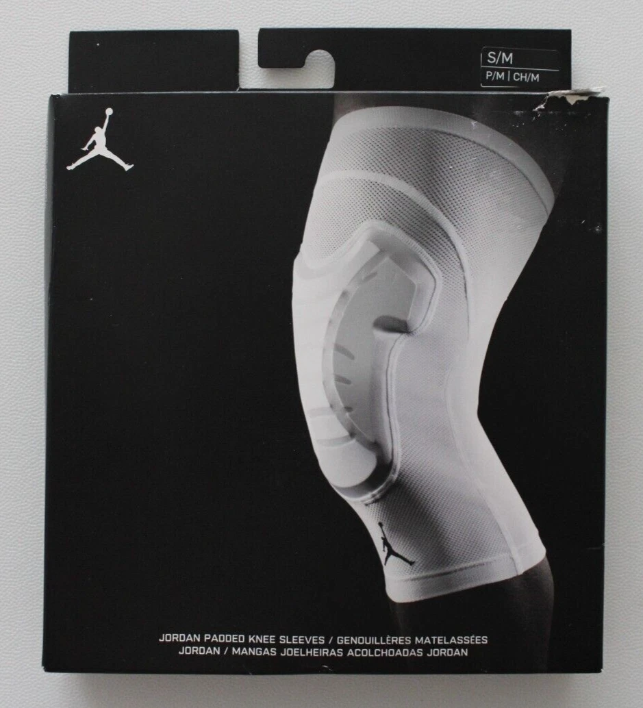 Nike Jordan Hyperstrong Padded Knee Sleeves Mens S/M White/Black