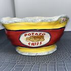 Cute Ceramic Open Potato Chip Bag Shaped Chip, Popcorn, Snack Bowl Football