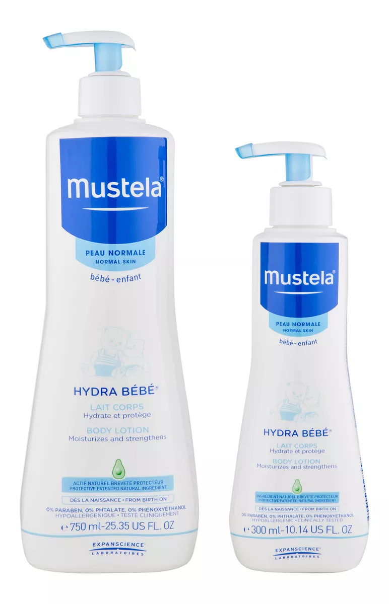 Mustela Hydra Bebe Body Lotion 750 ml & 300 ml. Baby Skin Care Product