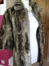 River Island Faux Fur Coat 14 12 Swing Diva 50s 40s Short Sleeve L'art Boho