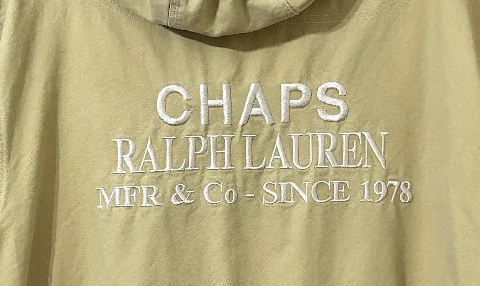 Vintage Chaps Ralph Lauren Utility Parka Jacket Hooded Tan Large thumbnail 5