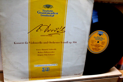 MAINARDI & LEHMANN: DVORAK CONCERT FOR CELLO AND ORCHESTRA DGG 09/55 LPM 18236