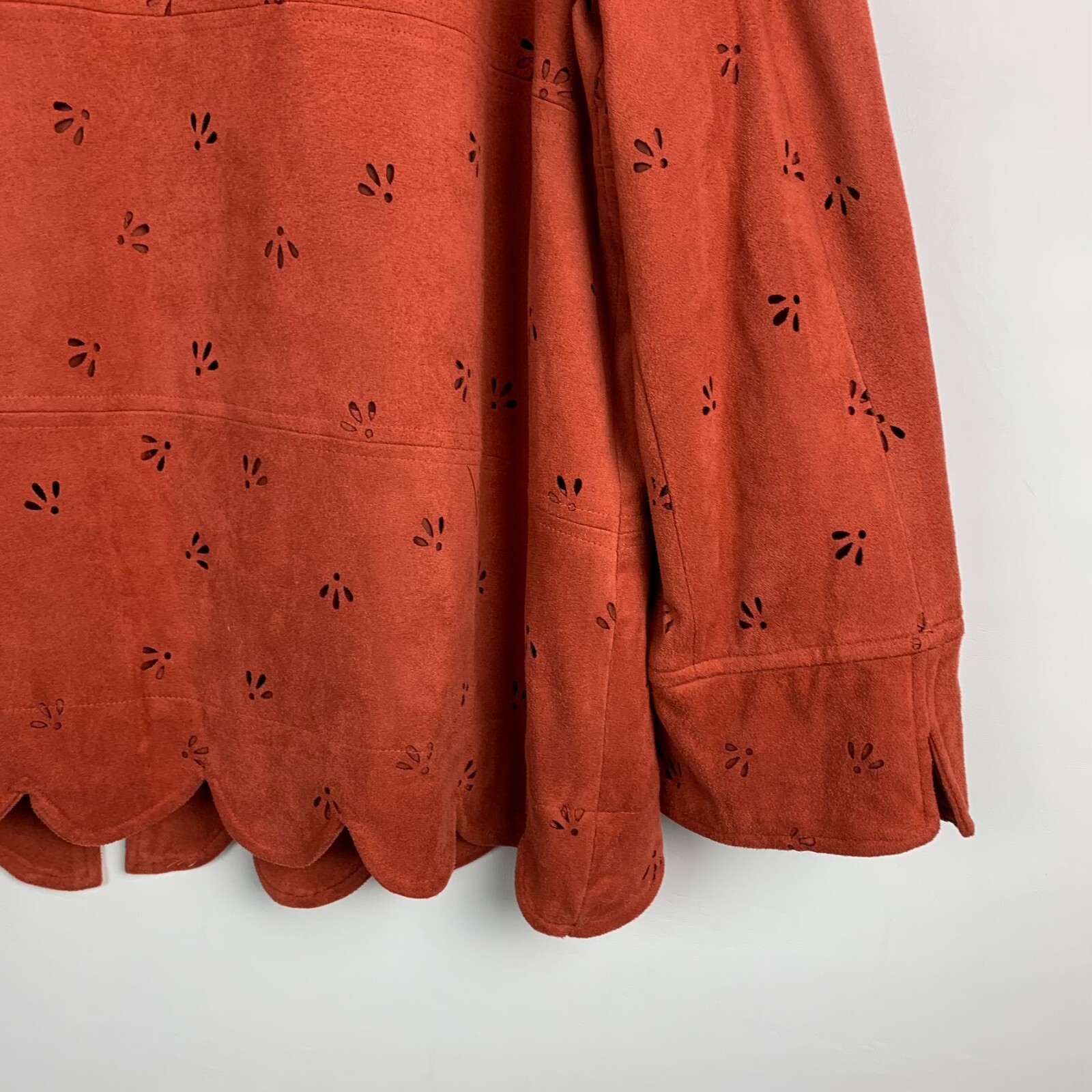 Multiples Jacket Orange Cutout Design Collarless … - image 9