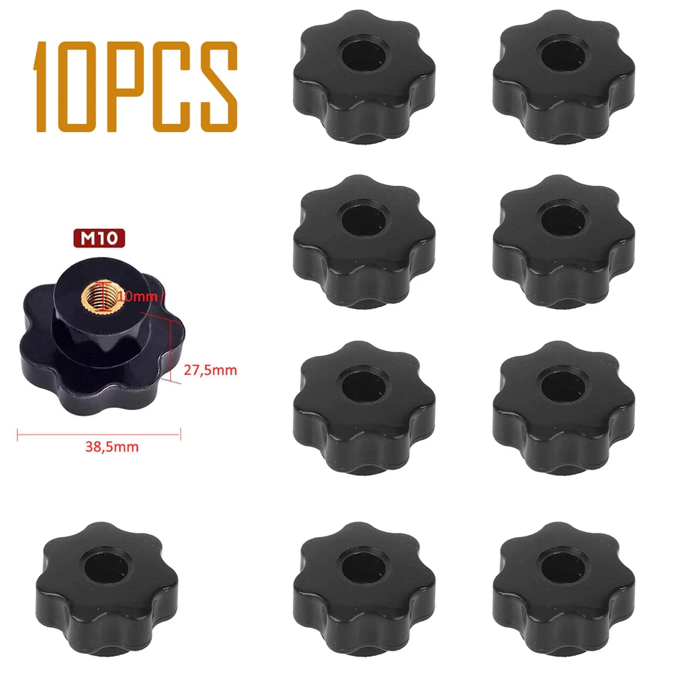 10pcs Sterngriff M6，M8，M10 Sterngriffmutter Rändelmutter Flügelmutter Sterngriff - Bild 4 von 4