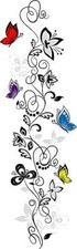 Butterflies Hanging Vines Wall Decal Vinyl Sticker Mural Room Home Decor Art DIY