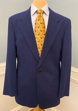 Givenchy Blazer Mens 44L Wool Crepe Jacket USA Made Blue Sportcoat