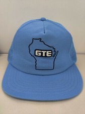 VTG USA MADE GTE GE puffy print Trucker Hat Snapback Cap Vintage NOS NWOT NEW