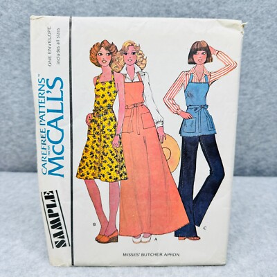 McCalls Sample Butcher Apron Halter Neck Pinafore Style Misses Size 6 20 Pattern