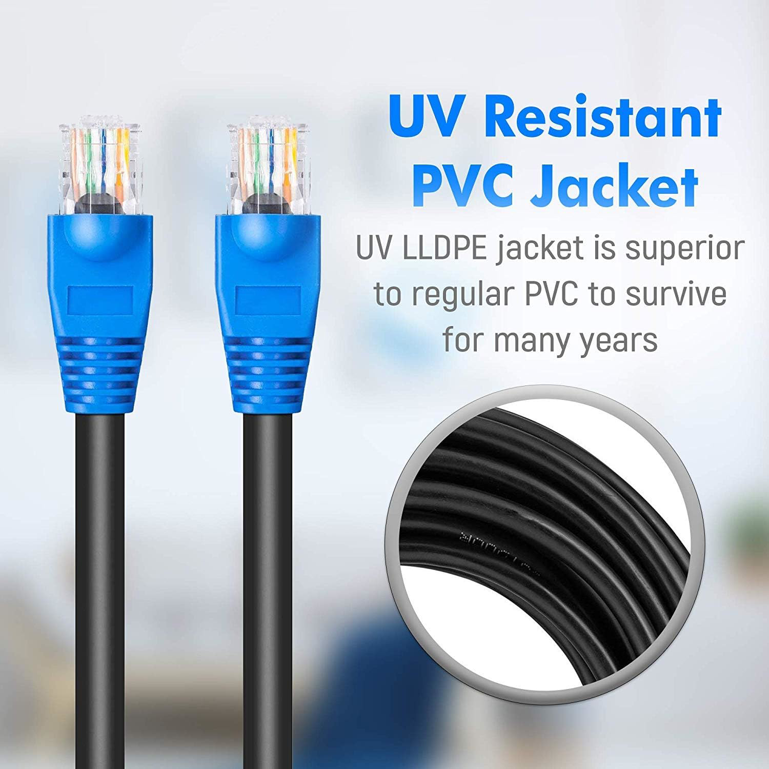 Mutec CAT6 Outdoor Waterproof 30m Ethernet Cable - Black for sale  