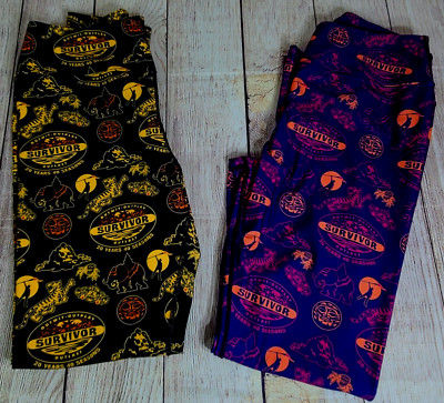 CBS Survivor Productions 20 Years 40 Seasons Anniversary Leggings Women's XL