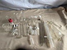 LOT OF PYREX AND KIMAX GLASS  (32 PCs) Different Sizes SOLD AS IS