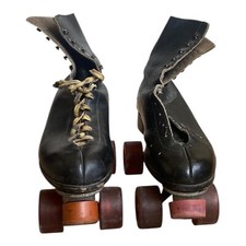Roller Derby Skates VTG Black Red Wheels NO SIZE PLZ READ Display