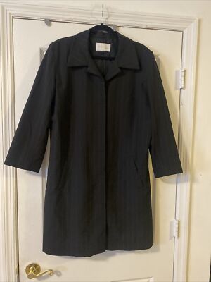 Equestrian Designs Santa Barbara Ca Striped Black Long Lined Jacket Size XL