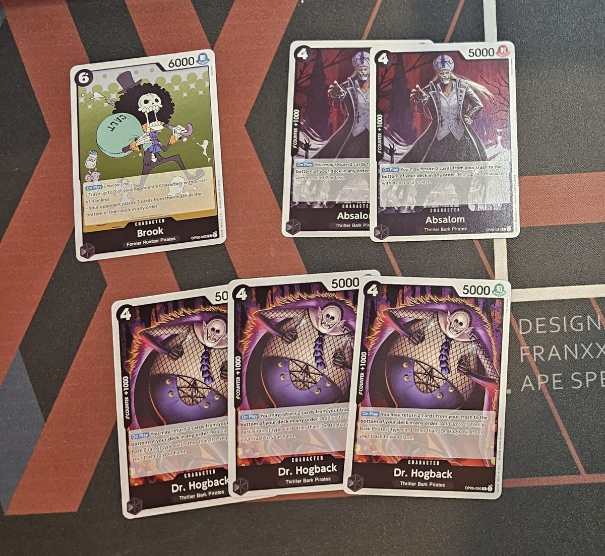 One Piece OP-06 Black Rare Lot For Gecko Moria -3 Dr Hogback -2