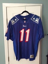 New England Patriots Drew Bledsoe Authentic Throwback Vintage Blue Jersey Sz 52 