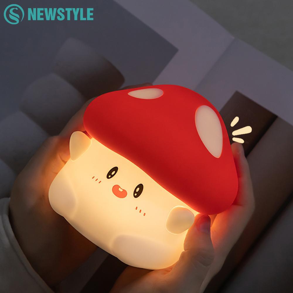LED Mushroom Touch Lamp - USB-Powered Multicolor Portable Table Light  -image