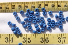 6x4mm Crow Roller Glass Bead Opaque Blue Loose Crafts Jewelry Making 50pcs