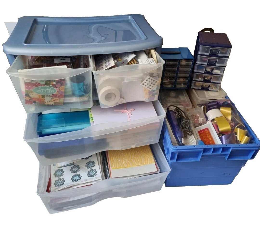 JOB LOT Card Craft Bundle Wooden Stamps Punch Embossing Toppers