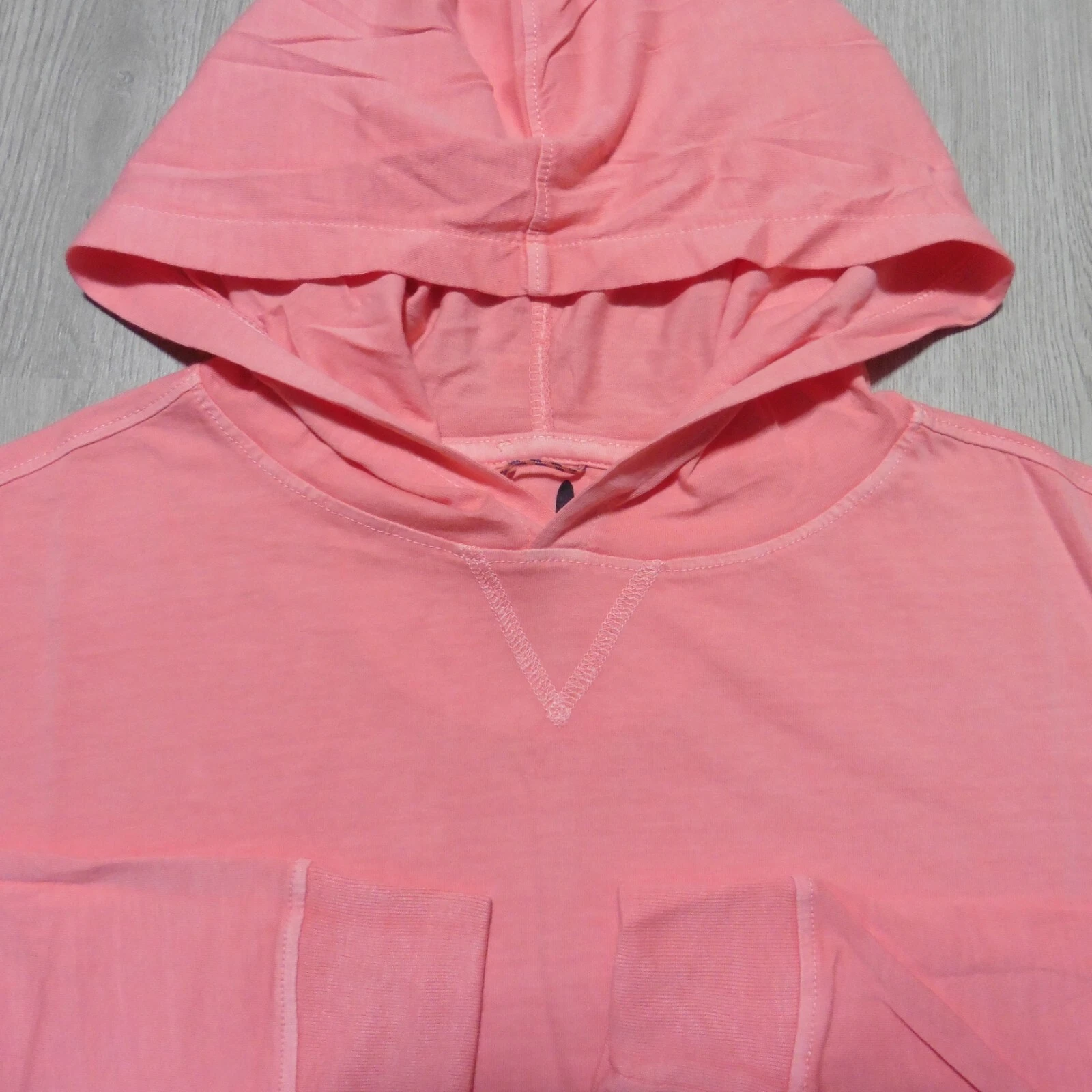 JOHNNIE-O Mens M MEDIUM HOODIE PINK GOLF PULLOVER T SHIRT TEE COTTON