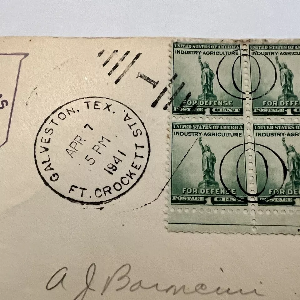 Fort Crockett Texas 1941 primera portada de correo Oleander Festival Galveston Foto 4 de 4