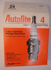 Old Stock 4 Autolite No. 24 Resistor Spark Plugs H1