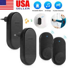 2 Set Wireless Door Bell Chime Battery Operated Cordless Plugin Doorbell 300FT