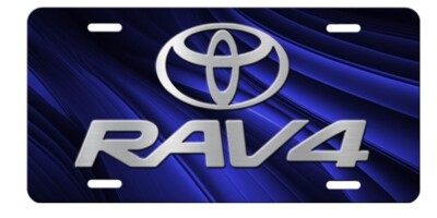 Toyota Rav 4 Vanity Novelty Aluminum License Plate Tag New BLUE SILVER ...