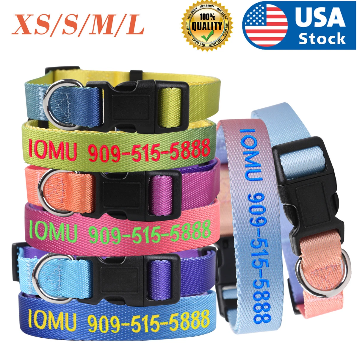 Dog collars cheap embroidered personalized