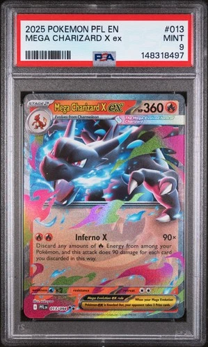 New Listing2025 POKEMON PFL EN-PHANTASMAL FLAMES #013 MEGA CHARIZARD X EX PSA 9