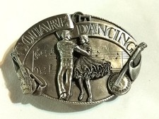 Belt Buckle 1985 Square Dancing Vintage Commemorative Siskiyou Pewter
