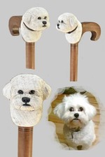 Hand carved Dog Handle design wooden walking stick for men women walking