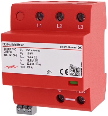 Kombiableiter Typ 1+2 DEHNshield DSH B TNC 255 FM 3-polig 230V TN-C