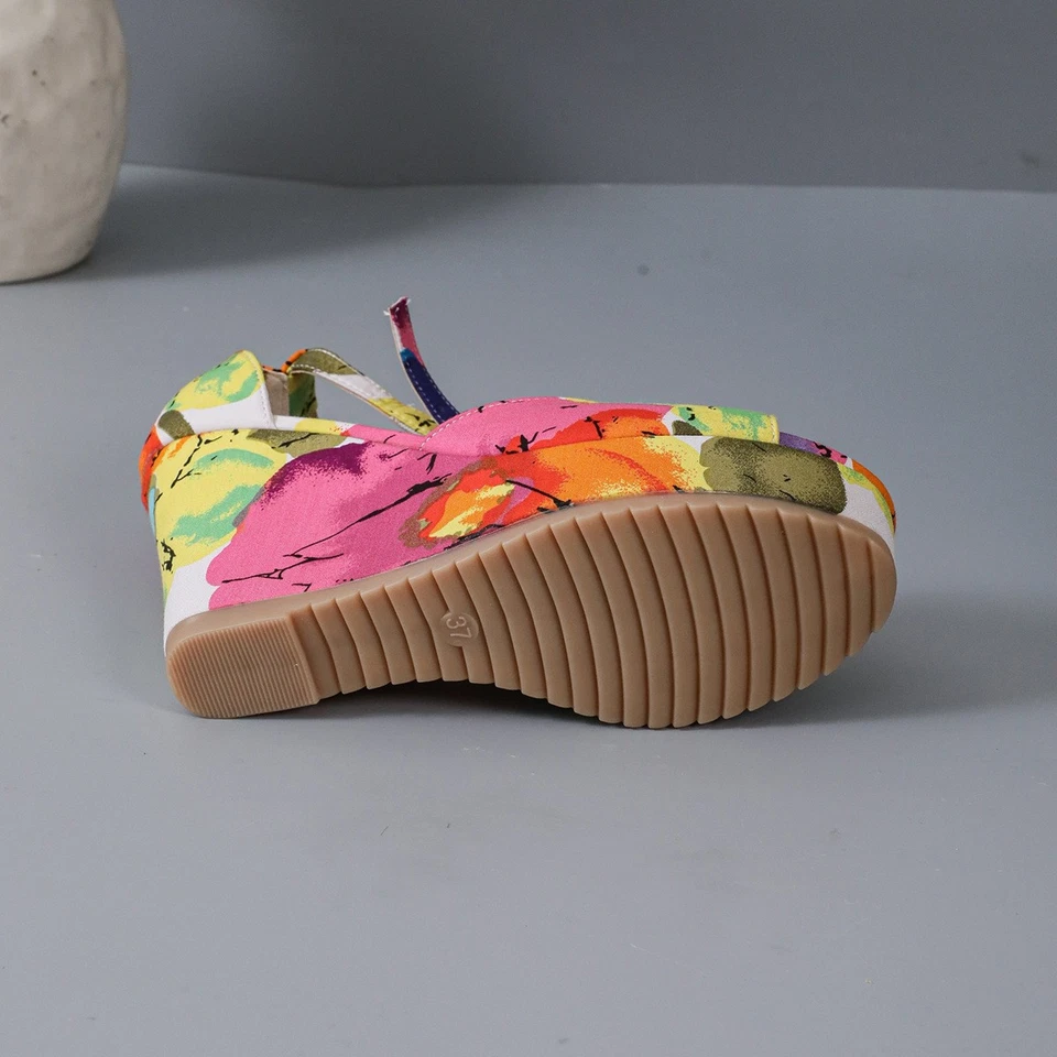 Women's Wedge Platform Peep-toe Waterproof Platform Casual All-match Multicolor  - Image 3 of 4