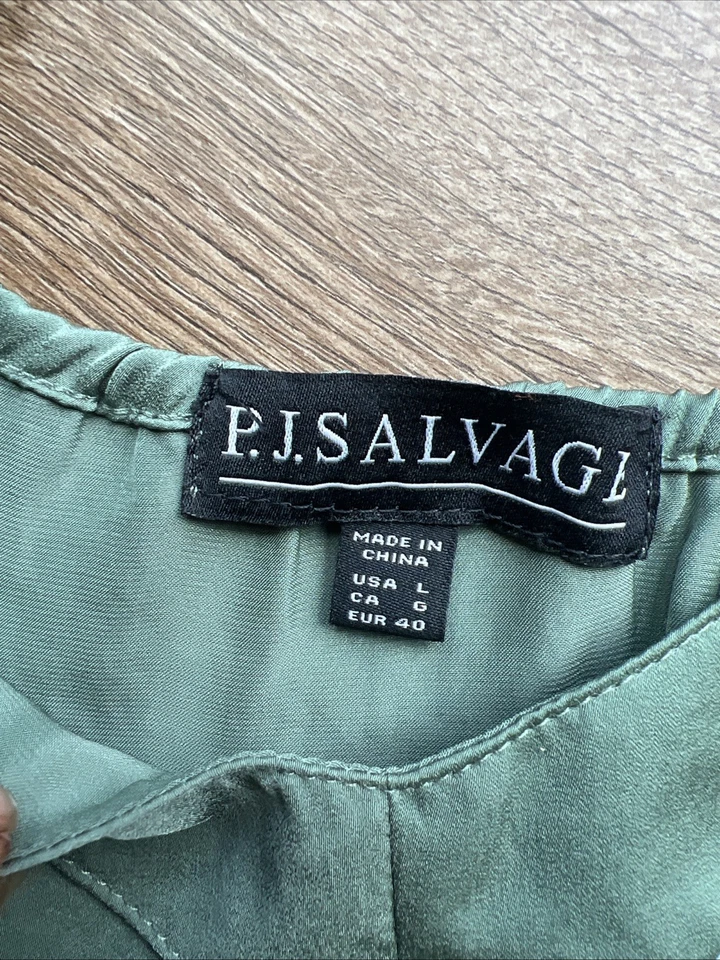 NUEVO CON ETIQUETAS PJ SALVAGE Mujer Talla L Cami Camisola Top Verde Salvia Nueva Correa Ajustable Foto 3 de 4