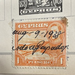 Cyprus 1 Piastre Orange/Brown Used Postage Stamp, George VI Handstamped