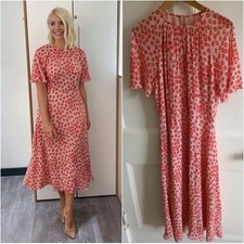 LK Bennett Elowen dress Floral Midi Dress UK14 US10 ASO Holly Willoughby Kate M